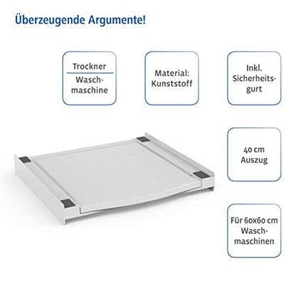 Hama Tussenbouwset Smart voor wasmachines/drogers, uittrekplaat